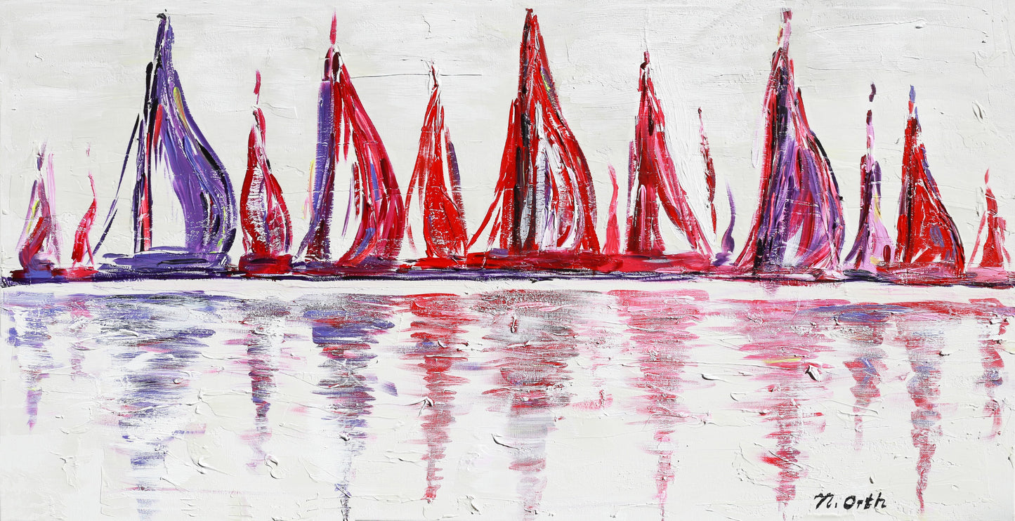 Regatta in the evening red